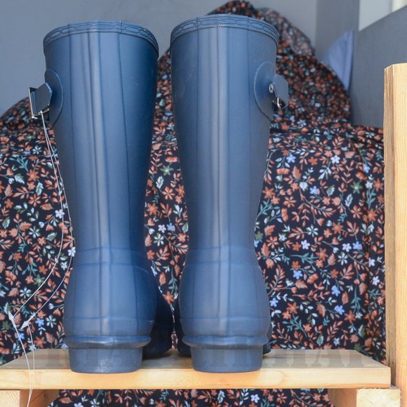 Women boots Hunter- Navy Original Short Rain Boots - Picture 3 of 8